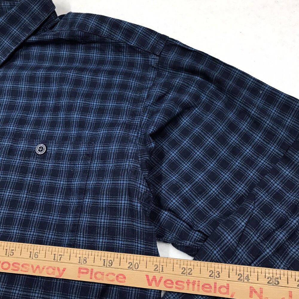 PATAGONIA Fjord Flannel Shirt Men L Blue Plaid GORP Organic Cotton Preppy - Picture 7 of 13